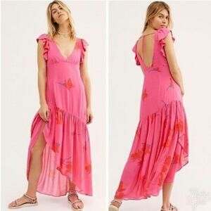 Free People She's a Waterfall Pink Floral Dress